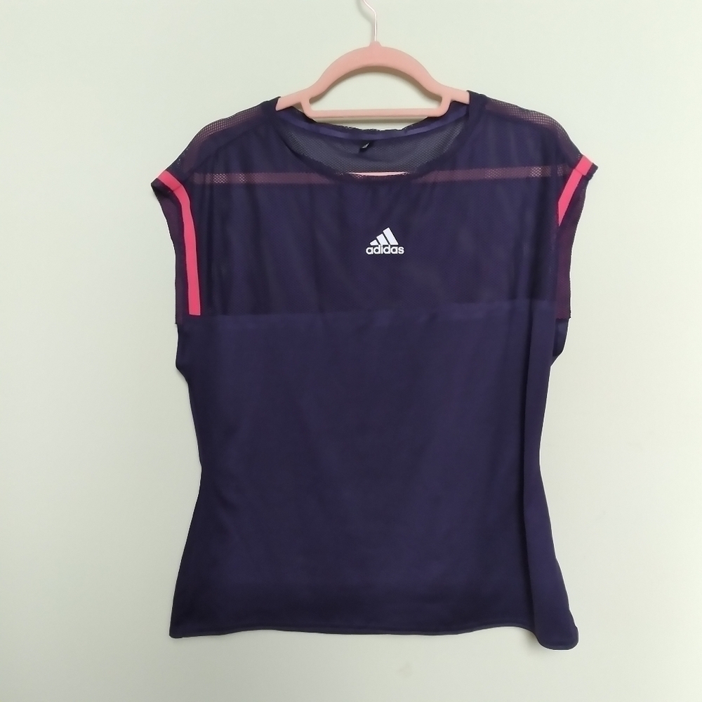 Adidas Women's Purple Breathable Mesh Climacool Sleeveless Athletic Top Large